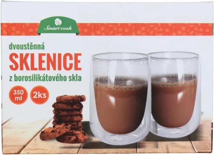 350 ml-es duplafalú boroszilikát üvegből készült pohár, 2 db