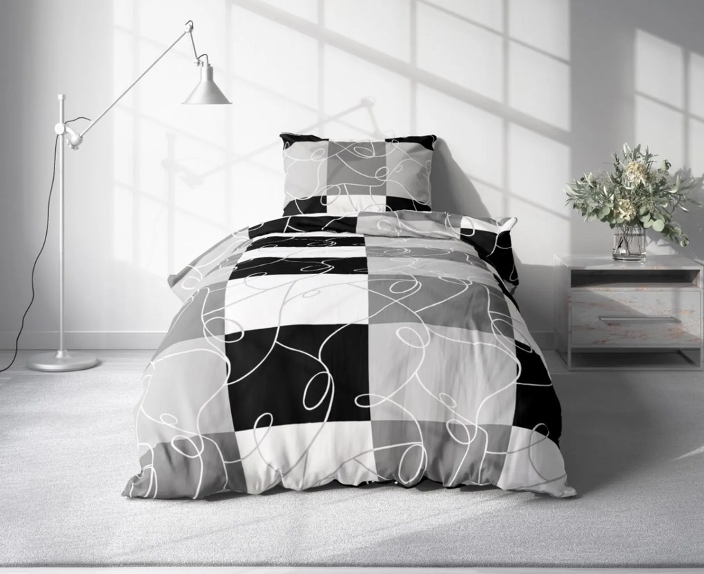 Krepp ágynemű KASPARO BLEND szürke Ágyneműhuzat mérete: 70 x 90 cm | 140 x 200 cm