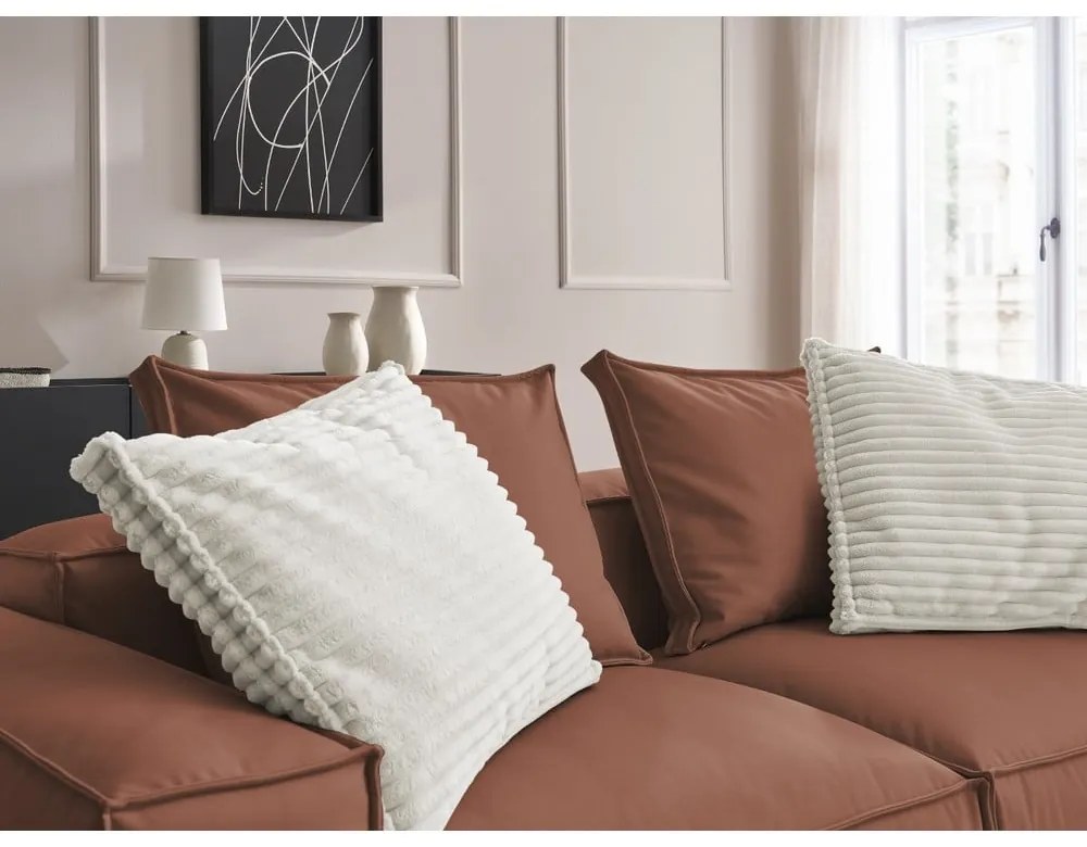 Sötétbarna bőrutánzat kanapé 260 cm Boheme – Bobochic Paris