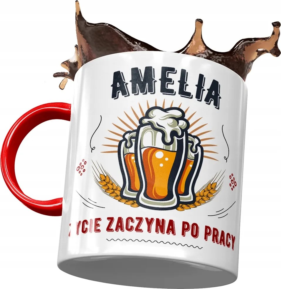 Piros Bögre Amelia Feleség Barátnő Nyomtatott Fotóval