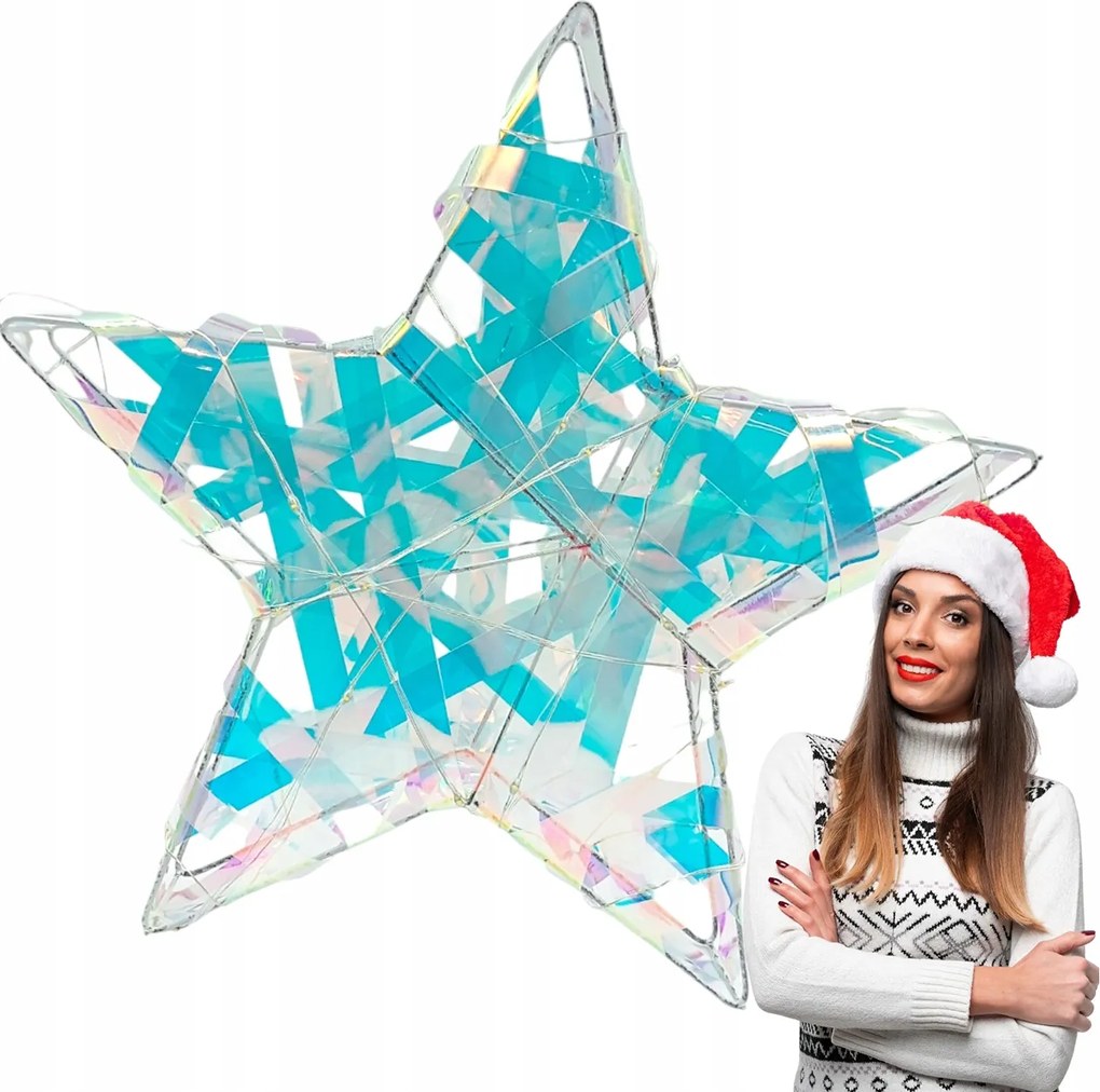 Karácsonyi Csillag Led Holografikus Karácsonyi Dekoráció 28 CM