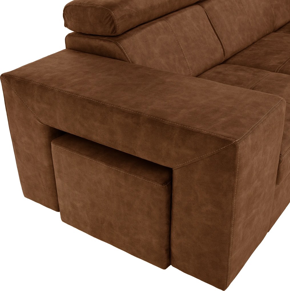 Ülőgarnitúra, barna, jobbos, MALAGA