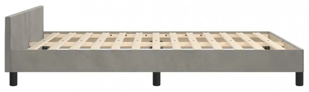 világosszürke bársony ágykeret matrac nélkül 140x200 cm