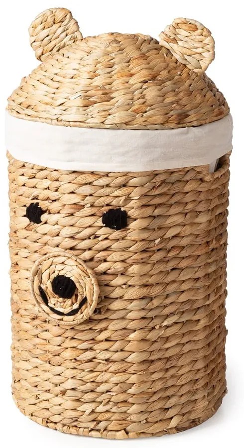 Natúr színű vízijácint játéktároló kosár ø 30x56 cm Bear – Compactor