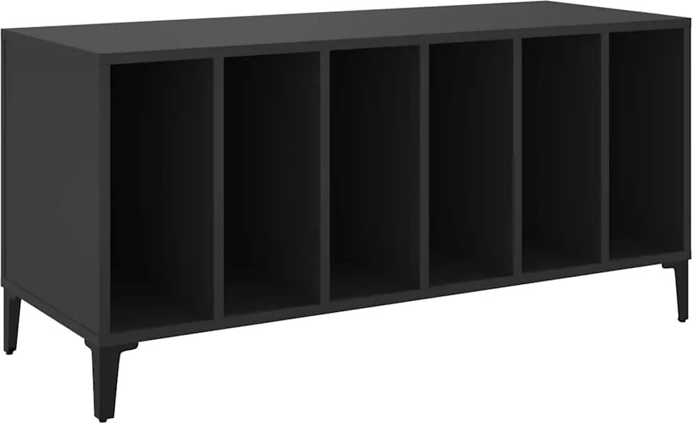 vidaXL fekete szerelt fa hanglemezszekrény 100 x 38 x 48 cm