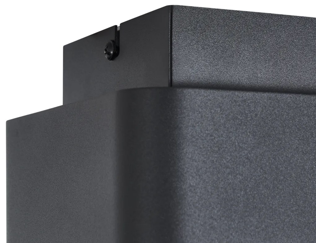 Lekerekített felületre szerelhető spotlámpa fekete, forgatható és dönthető - Dox