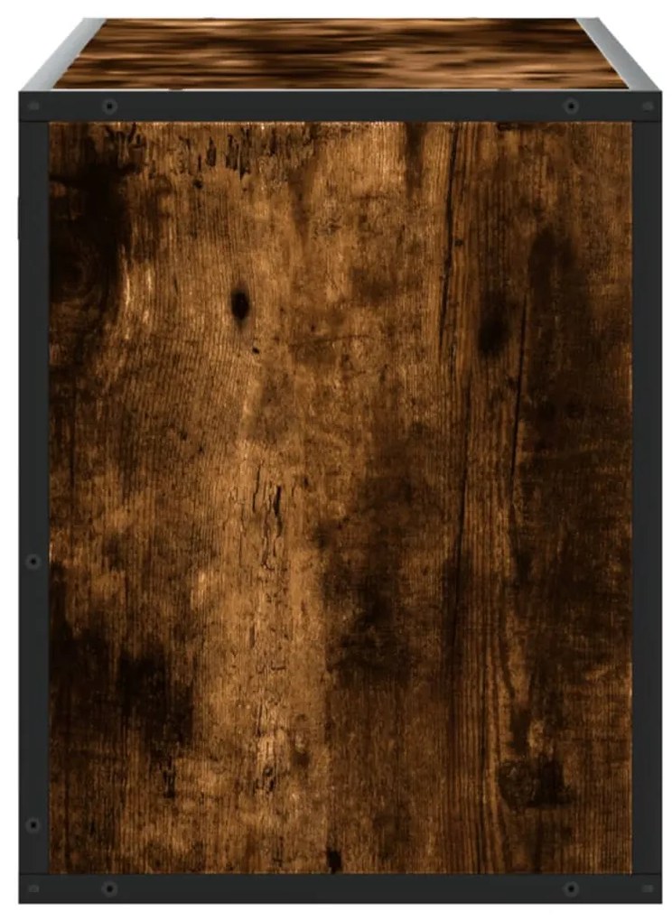 füstös tölgy színű szerelt fa és fém TV-szekrény 100x31x39,5 cm