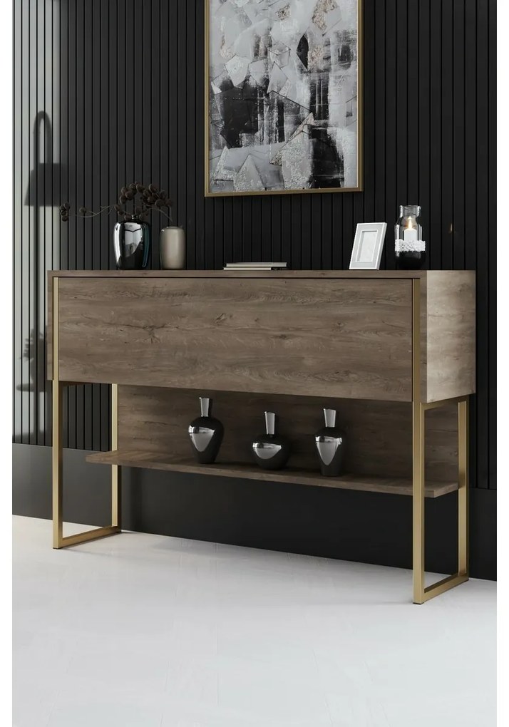 Luxe Walnut and Gold komód