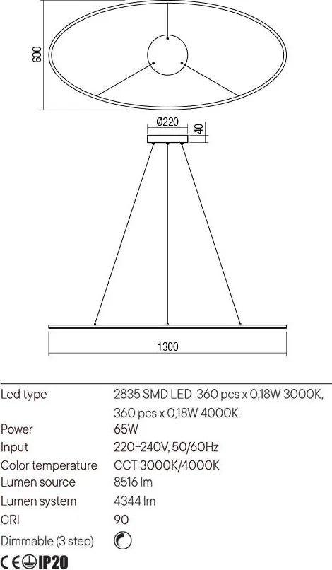 REDO 01-3341 LEO Modern Led Függesztett Lámpa LED IP20