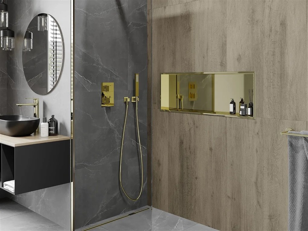 Mexen X-Wall-R falba építhetö polc falfülke 90 x 30 cm, arany - 1950903010 Falfülke