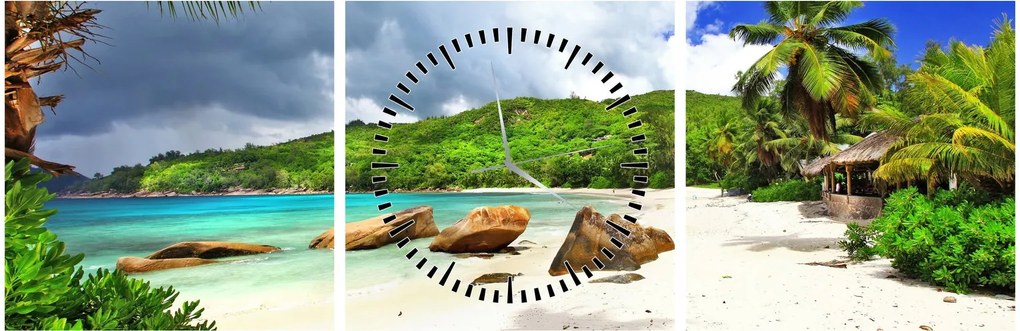 Kép - Takamaka, Seychelles (órával) (90x30 cm)