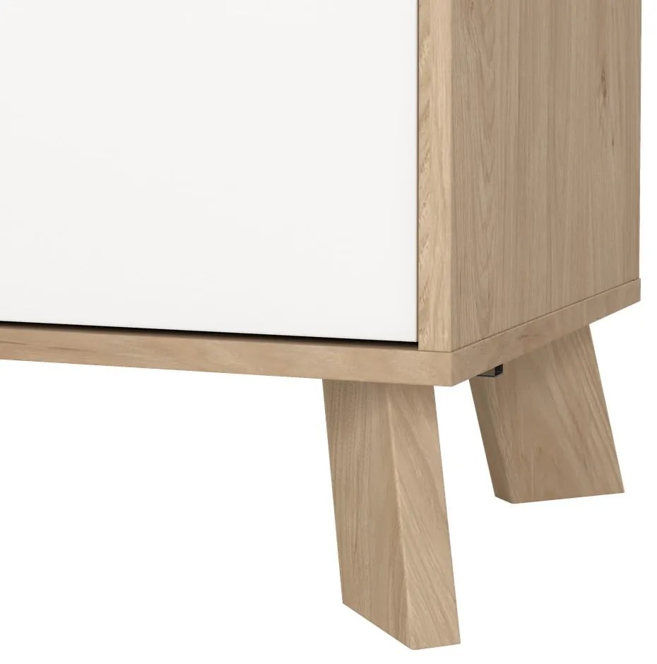 Fehér-natúr színű komód tölgyfa dekorral 99x73x39 cm Ikast – Tvilum