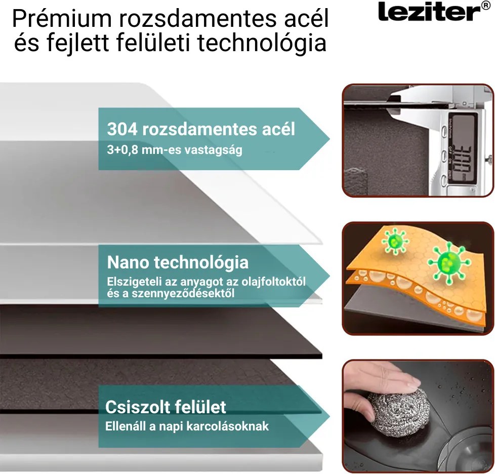 Korin rozsdamentes mosogató