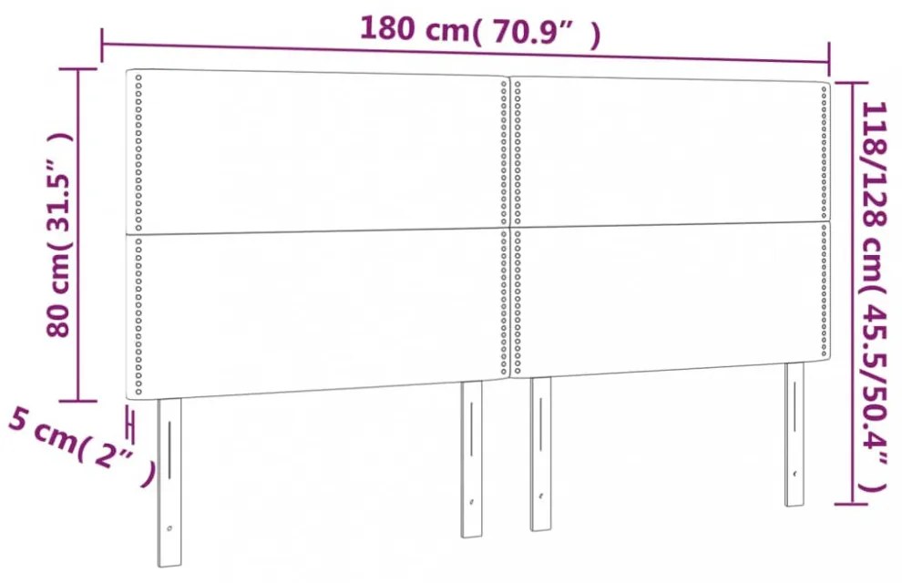 4 db fekete műbőr fejtámla 90x5x78/88 cm