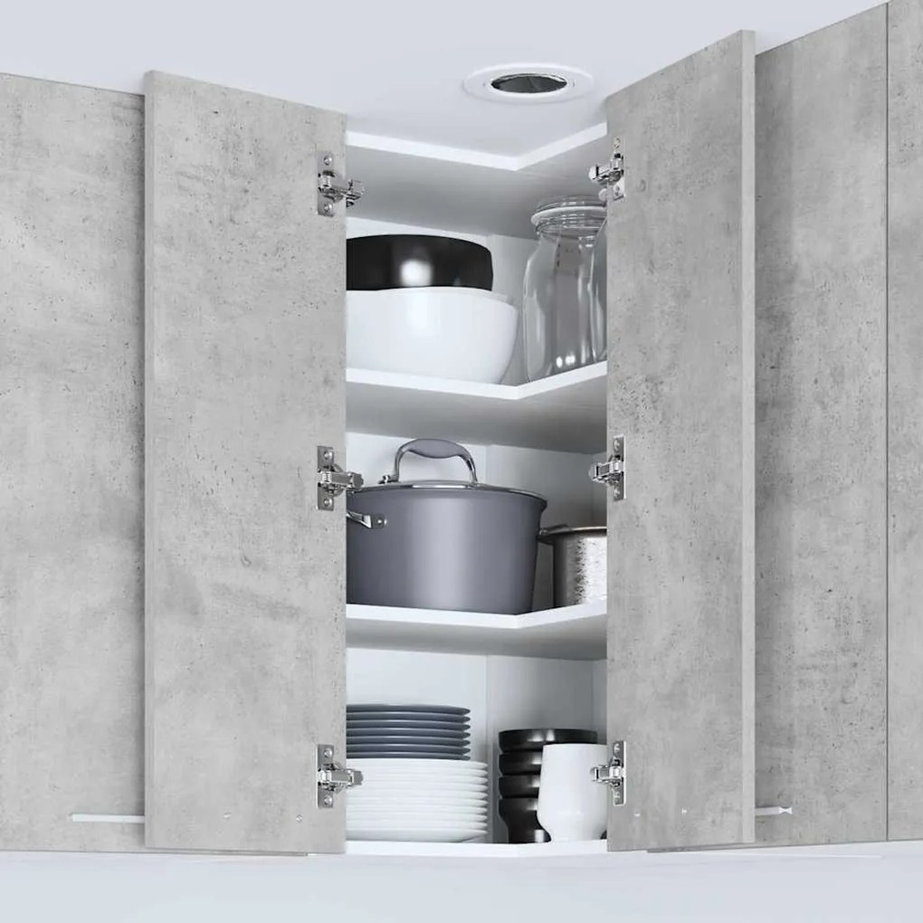 Függő szekrény Riga Beton szürke és fehér 57 x 57 x 80 cm