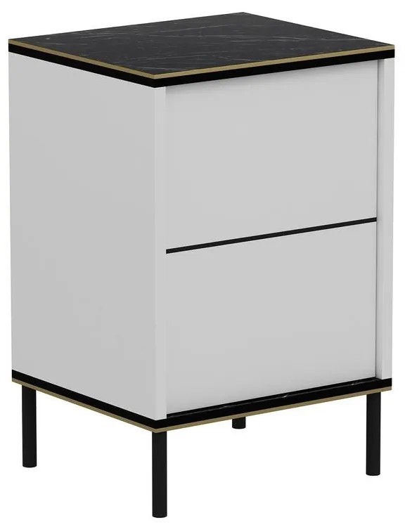Éjjeliszekrény Imaj - White, Marble