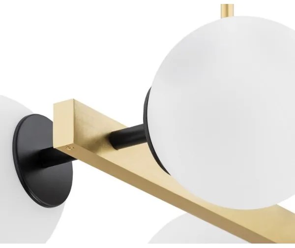 Argon 1767 - Csillár rúdon FREEMONT 4xE27/15W/230V arany/fehér/fekete