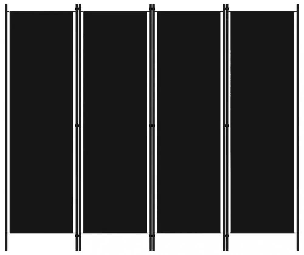 fekete 4 paneles paraván 200 x 180 cm