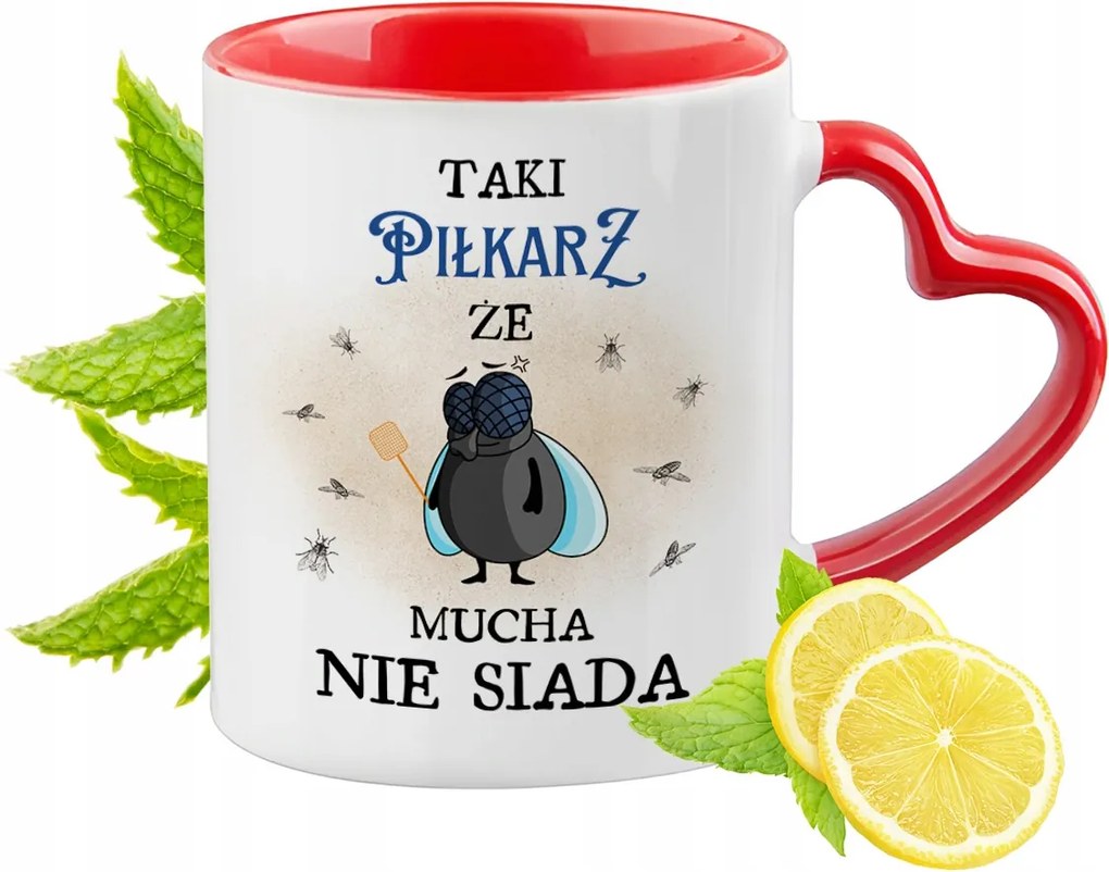 Labdarúgónak Piros Bögre Szív Alakú Füllel Ajándék