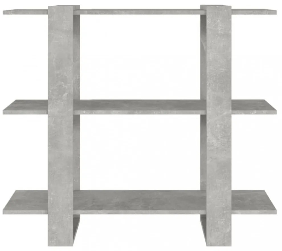 betonszürke könyvszekrény/térelválasztó 100 x 30 x 87 cm