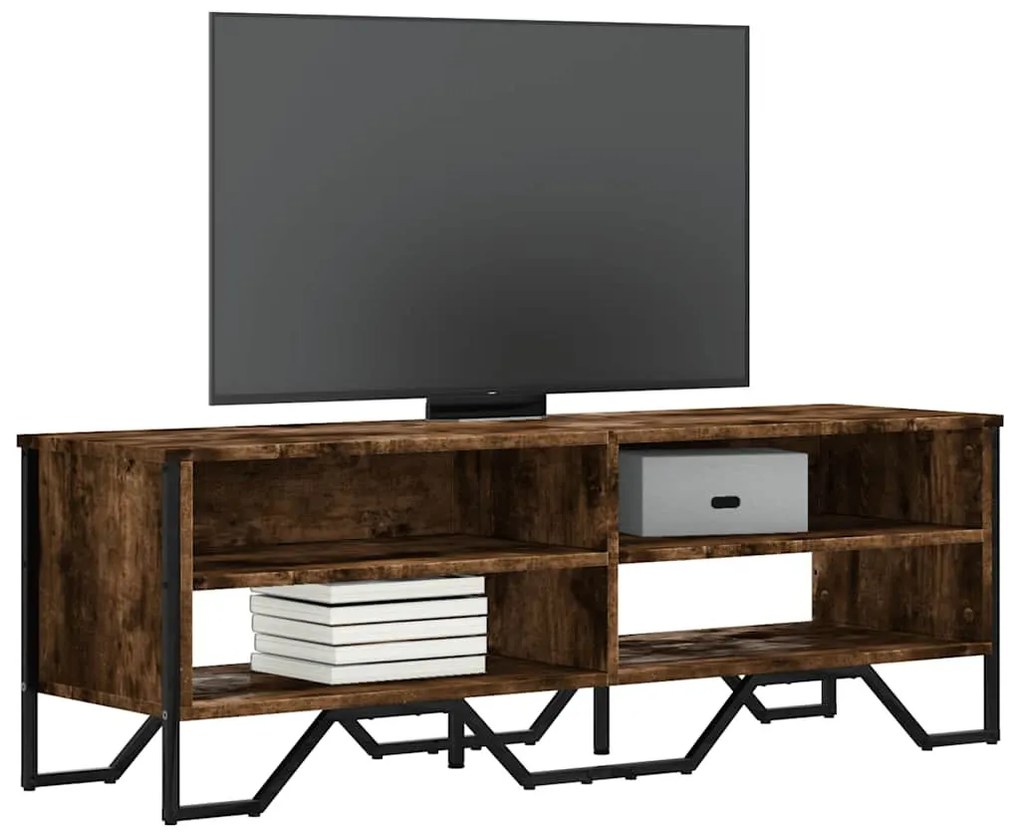 füstös tölgy színű szerelt fa TV-szekrény 122 x 34 x 41 cm