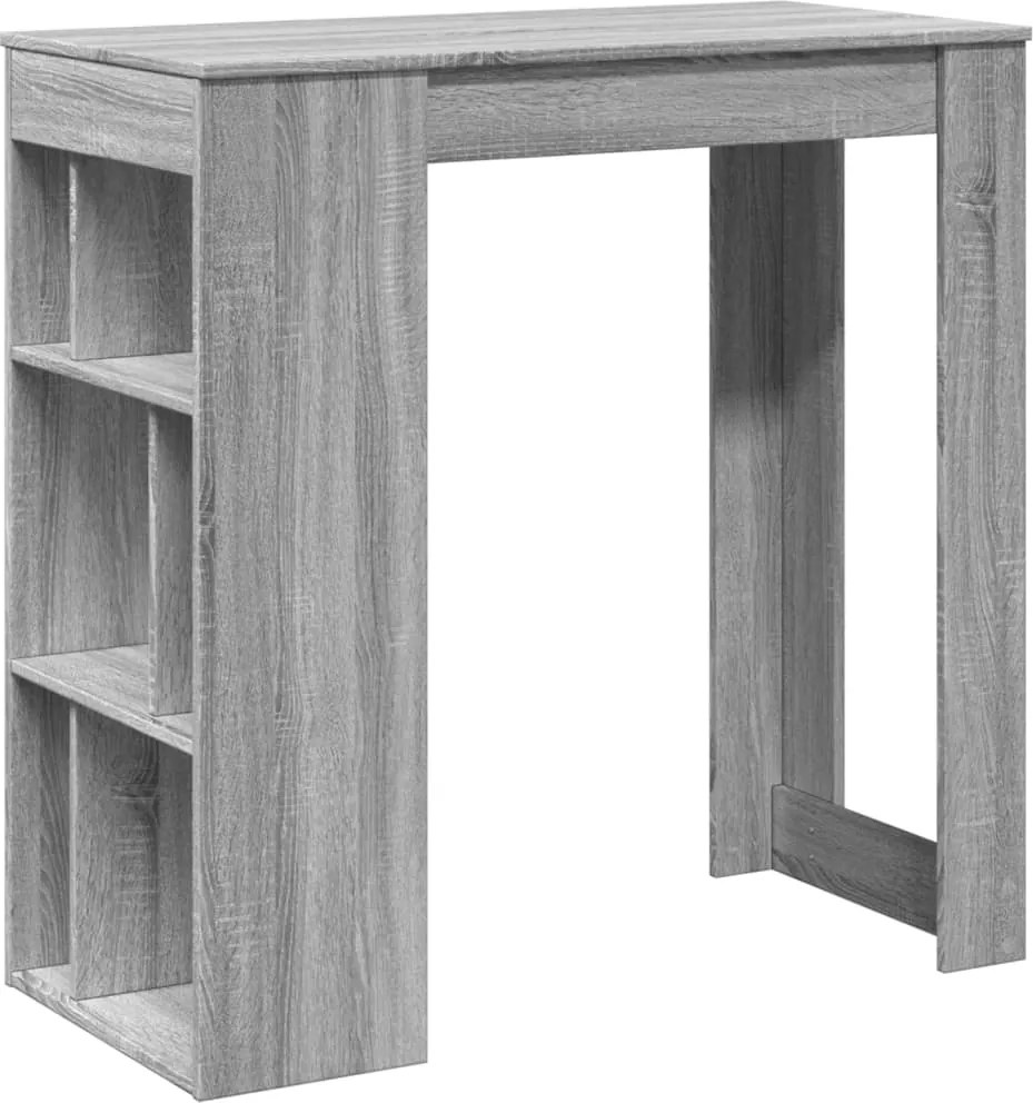 vidaXL szürke sonoma szerelt fa bárasztal tárolókkal 102x50x103,5 cm