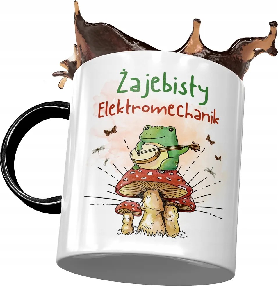 Bögre Fekete Elektromechanika Békás Bögre Nyomtatott Fotóval