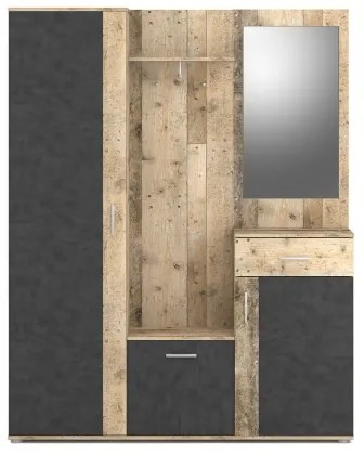 Tükrös előszobafal NOLAN, barna/grafit