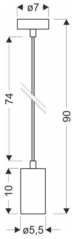 Fekete függőlámpa fém búrával ø 7 cm Tubo – Candellux Lighting