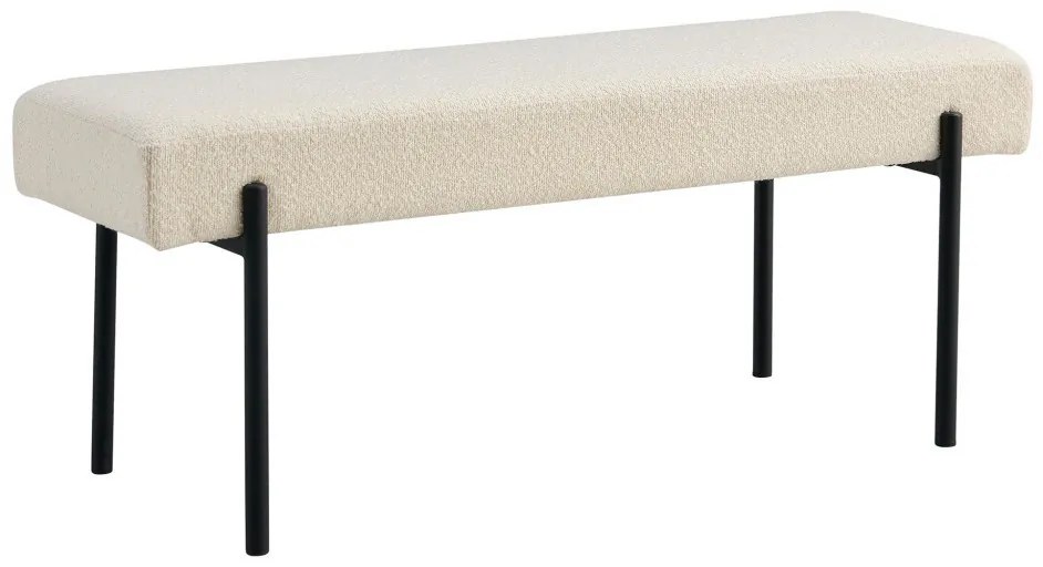 Swindon pad, buklé, fehér, fekete lábakkal, 100x36x42,5 cm