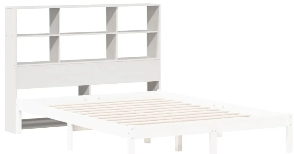 fehér tömör fenyőfa fejtámla tárolóval 140 cm