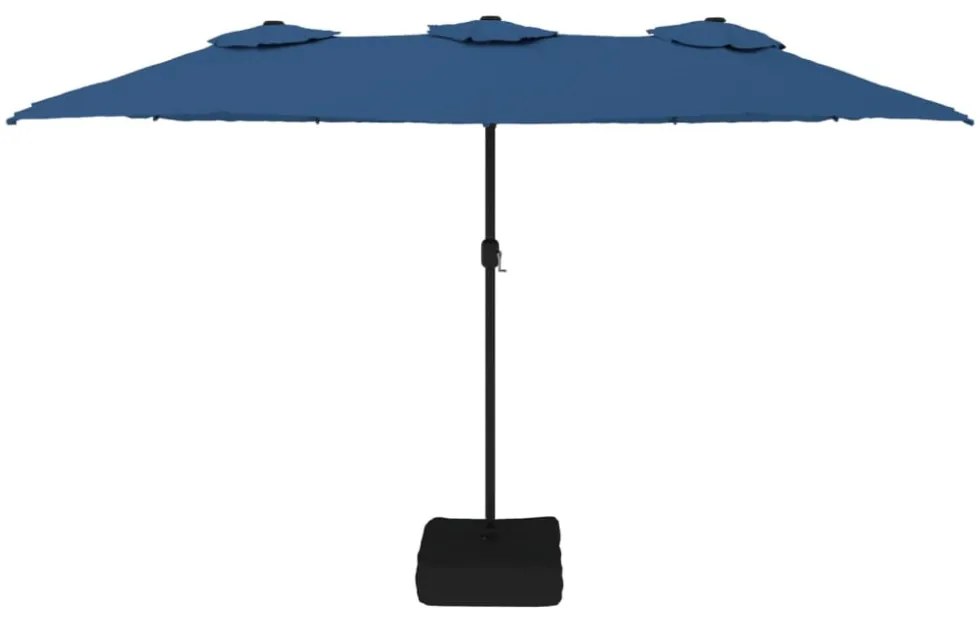 azúrkék dupla tetős LED-es napernyő 449x265 cm