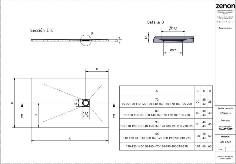 Smart Soft Cobalt zuhanytálca_80X160