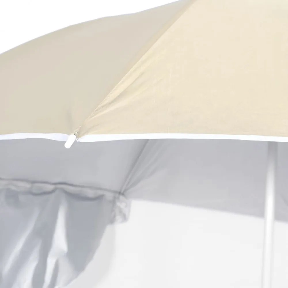 homokszínű strandnapernyő oldalfalakkal 215 cm