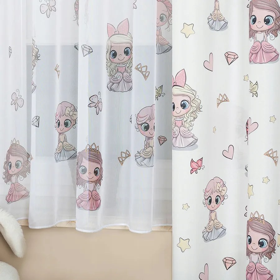 Hercegnős függöny a kislány szobájába szalaggal 300x155