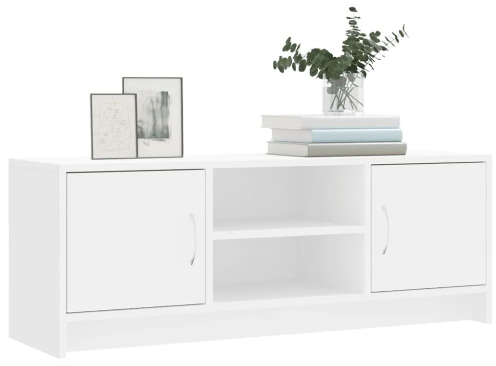 fehér szerelt fa TV-szekrény 102x30x37,5 cm