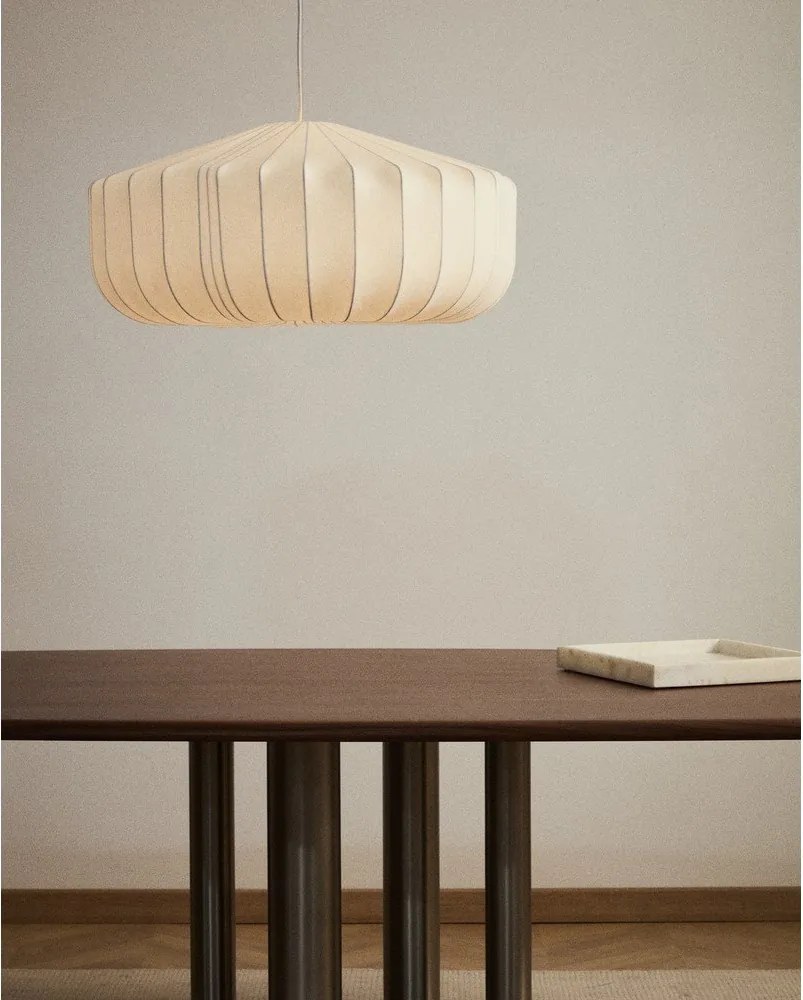 Fehér mennyezeti lámpa textil búrával ø 76 cm Somar – Kave Home