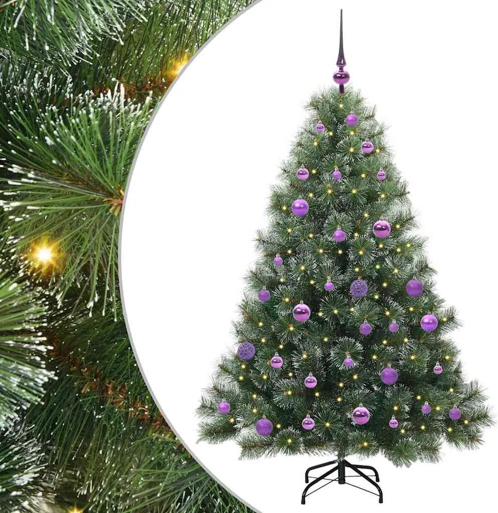 vidaXL Mű karácsonyfa 150 LED-del állvánnyal Zöld 150 cm PE és PVC