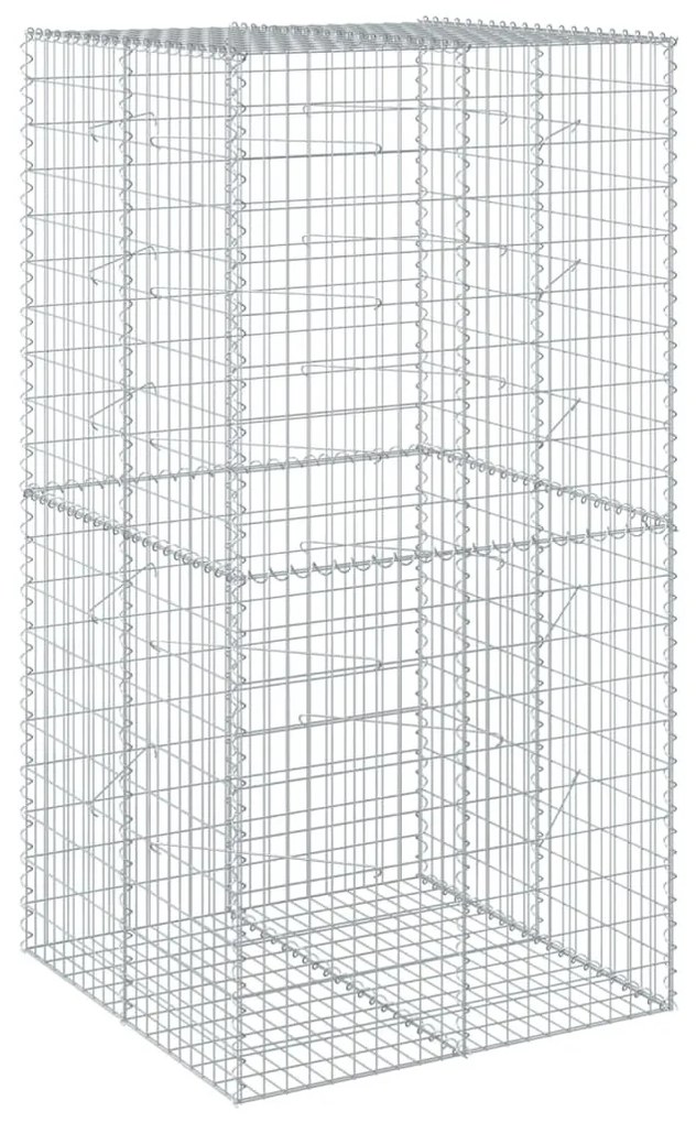 horganyzott vas gabion kosár fedéllel 100 x 100 x 200 cm