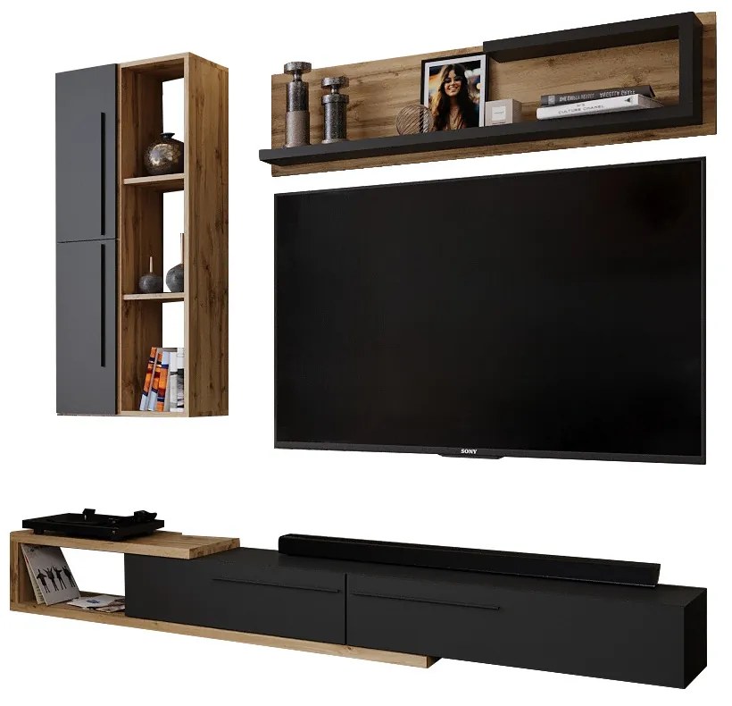 Nappali fal, tacho tölgy/antracit, KALVADOS