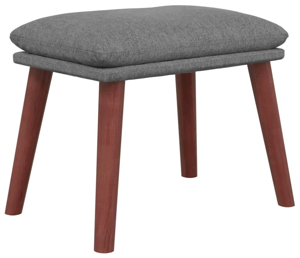 Világosszürke szövet pihenőfotel lábtartóval