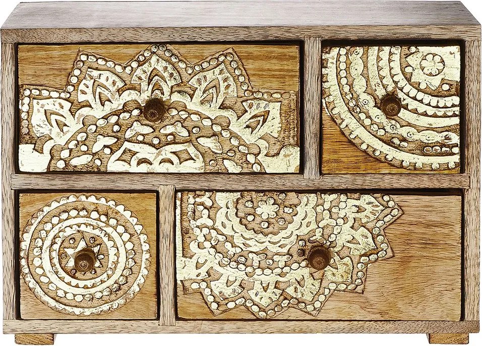 BALI mangófa tárolódoboz fiókokkal, 29 x 22 cm