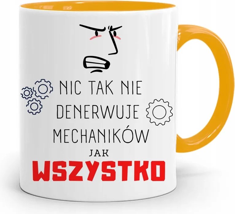 Sárga Bögre A Szerelőnek Minden Idegesítő, fényképes nyomattal