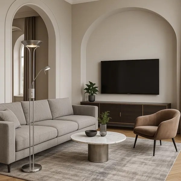 Brilagi - Fényerőszabályozható állólámpa SCARLETT 1xR7s/230W/230V+1xG9/40W matt króm