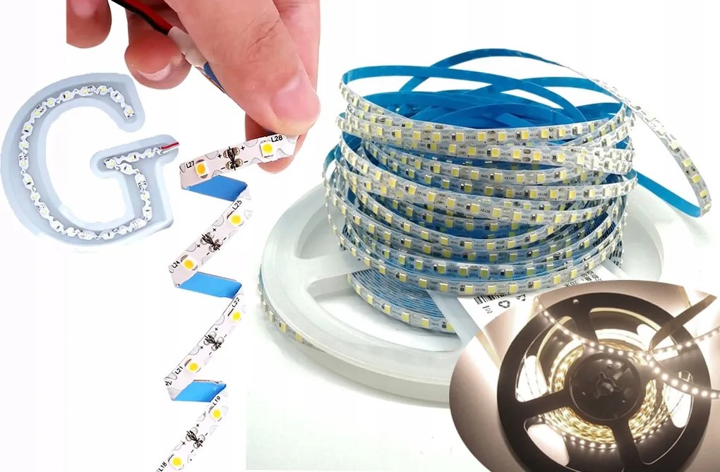 Zig Zag Led Szalag Forgó kanyarokhoz S típus hajlított 12V 7,2W/m IP20 6mm 1m Nw