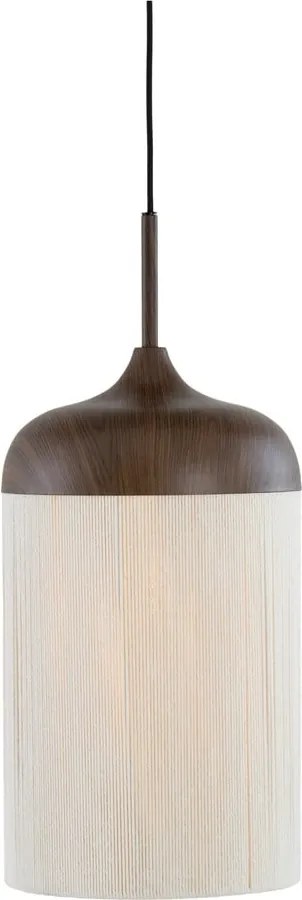 Sötétbarna függőlámpa textil búrával ø 27,5 cm Dania – Light & Living