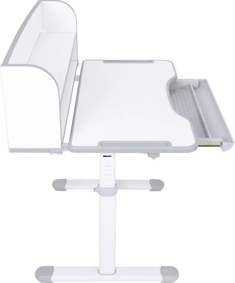 Növekvő íróasztal és szék, szürke/fehér, set ZION