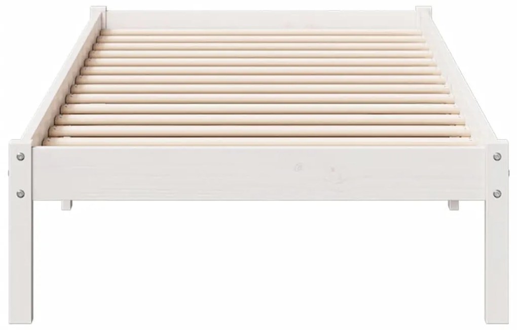 fehér tömör fenyő extra hosszú ágykeret matrac nélkül 80x210 cm