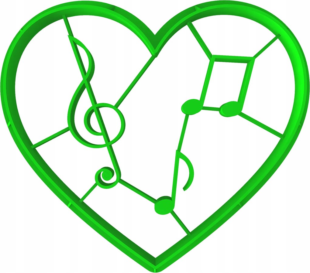 Prémium Mézeskalács lyukasztó keksz Valentin Nap Szív kotta Kotta 8cm