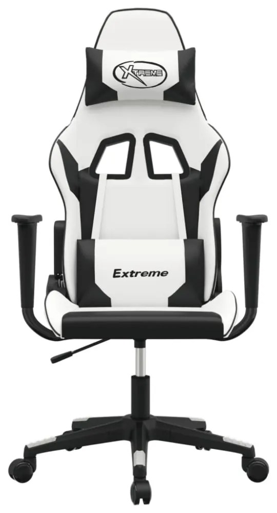 vidaXL fehér és fekete műbőr masszázsjátékszék